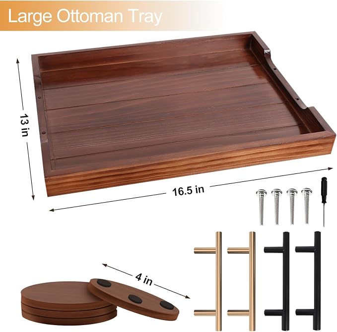 SXNOWS Large Wooden Serving Tray - Image 3