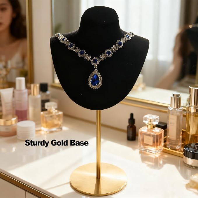 Necklace Display Stand For Selling Velvet Chain Jewelry Bust Holder Organizer - Image 4