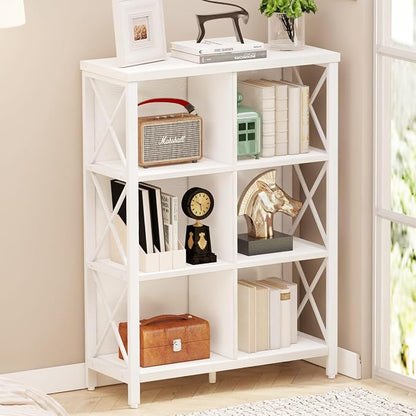 FATORRI 6 Cube Storage Organizer Shelf, Wood and Metal Cubby Bookshelf - Image 3