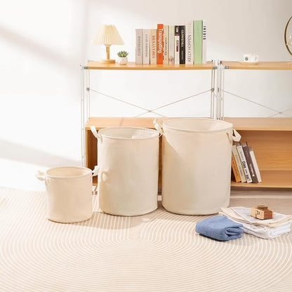 Foldable Storage Bins with Lids Cotton Canvas Rectangular Storage Box Ideal - Image 5