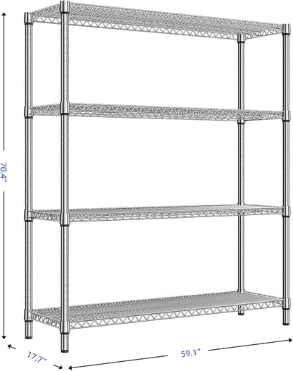 1760 LBs 4 Tier Storage Rack Metal Wire Shelving Unit, Storage Standing Shelf - Image 3