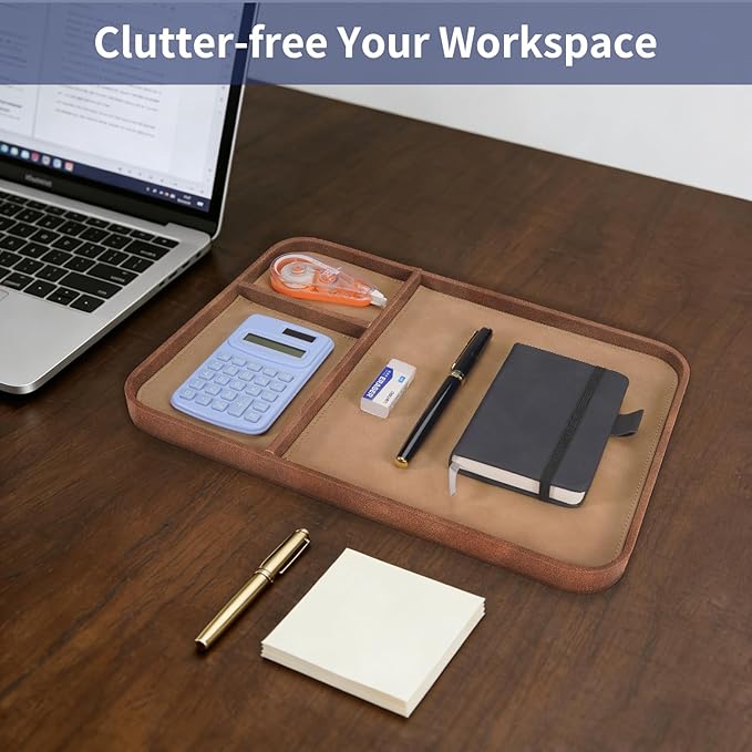 SITHON Valet Tray Trendy Organizer, Premium PU Leather Stylish and Organized - Image 4