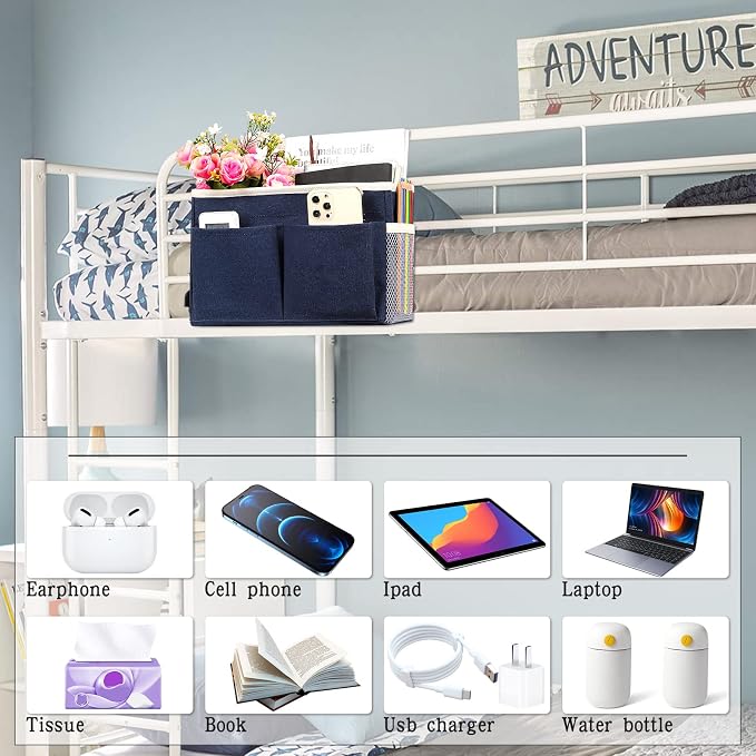 Bedside Caddy Bedside Storage Organizer Hanging Bunk Bed Dorm Room - Image 3