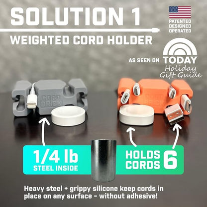 CordBrick Stocking Stuffers for Adults Cord Management Weighted Cord Holder - Image 2