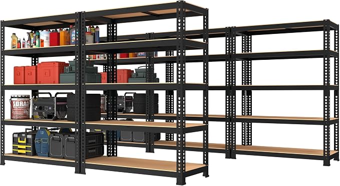 PrimeZone Storage Shelves 5 Packs 5 Tier Adjustable Garage Storage Shelving by PrimeZone