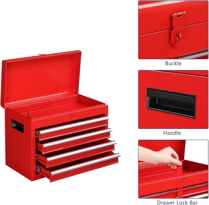 TUFFIOM 5-Drawer Rolling Tool Chest, Tool Storage Cabinet w/Drawers, Lockable - Image 8