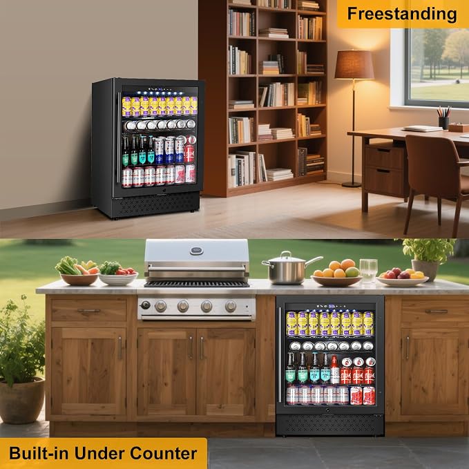 Beverage Refrigerator 24 Inch 200 Can Drink Fridge - Image 5