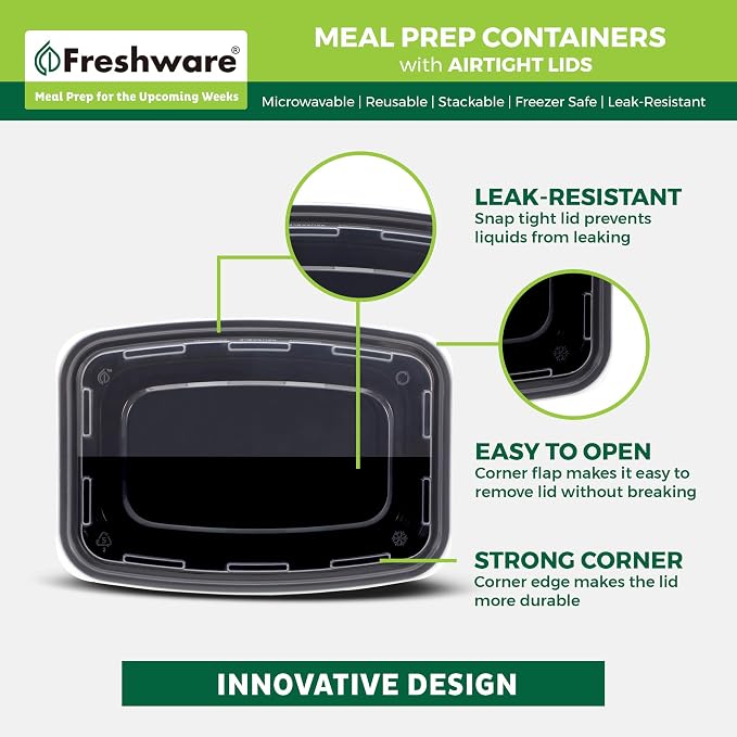 Freshware Meal Prep Containers 1 Compartment - Image 5