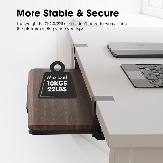 Fenge Keyboard Tray Under Desk, Pull Out Keyboard & Mouse Tray - Image 7