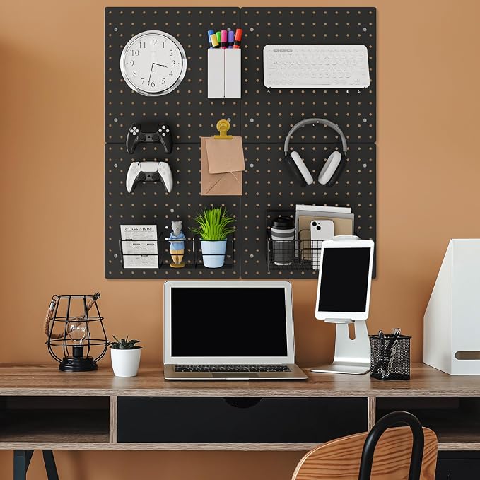 FZK 36pcs Pegboard Kit, Peg Board, Peg Board Hooks, Includes 4 Black Pegboard - Image 6