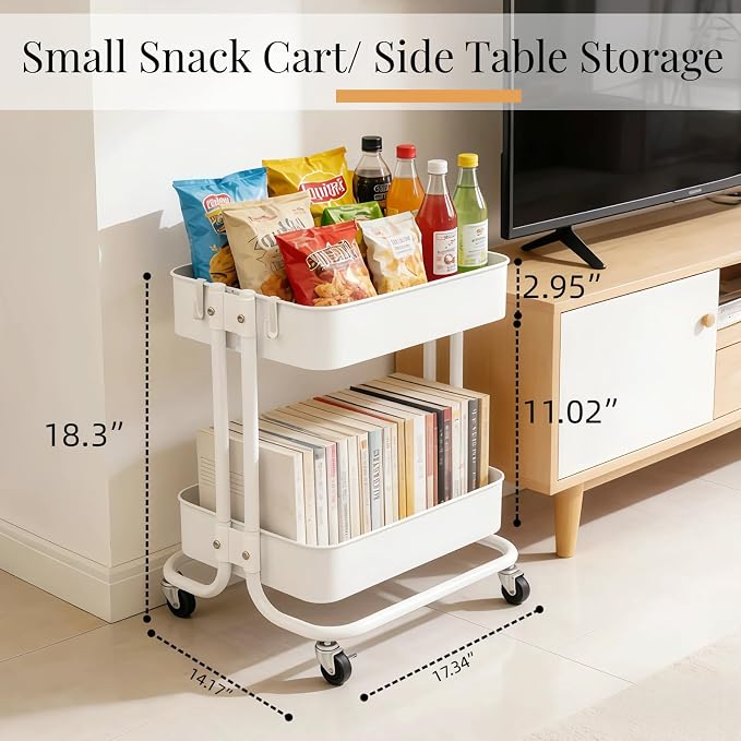 2 Tier Under Desk Storage Cart - Image 5