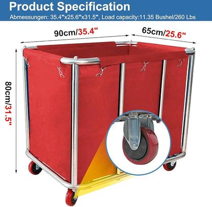 Commercial Laundry Cart With Wheels - Image 2
