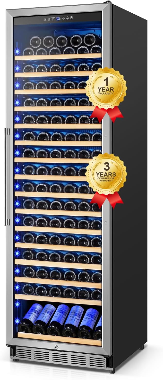 Wine Fridge 24 Inch, 190 Bottles Freestanding or Built-in Wine Cooler by FoMup