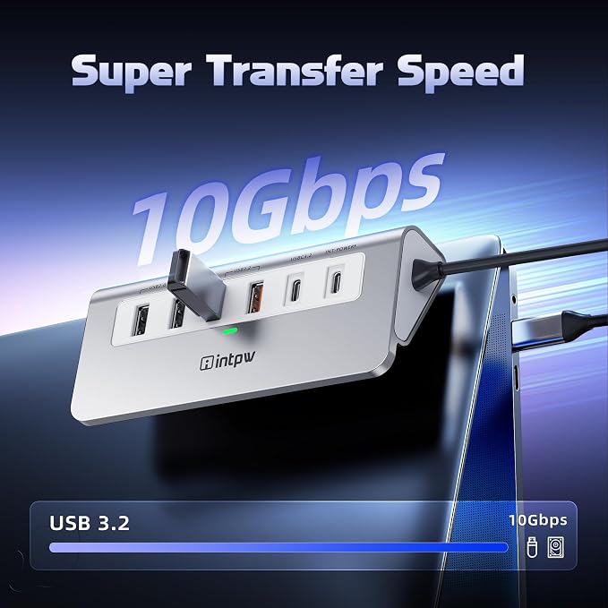 intpw USB C Hub, P9 PRO USB C Hub Multiport Adapter - Image 5
