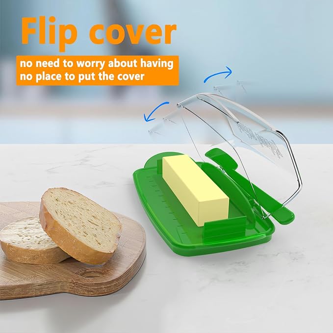 Butter Dishes with Lid for Countertop Refrigerator, Non-Slip Bottom Butter - Image 4