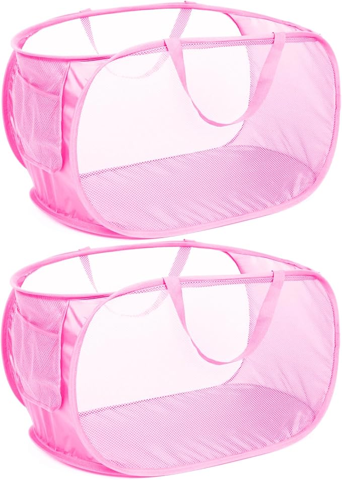 Durable Collapsible Laundry Baskets, Mesh Pop Up Laundry Hamper by Bemkoo