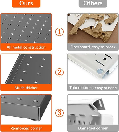 TORACK Metal Pegboard with Peg Board Hooks, Tools Storage Pegboard with - Image 5