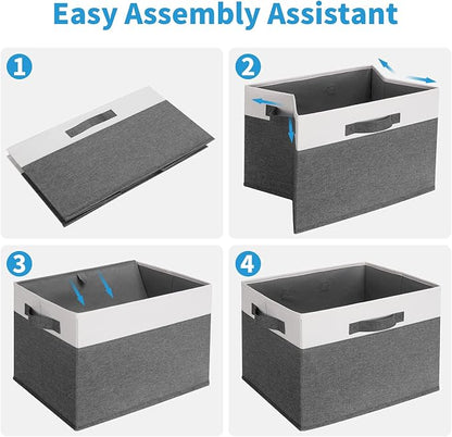 GhvyenntteS 6 Pack Fabric Storage Bins, Foldable Storage Baskets - Image 5