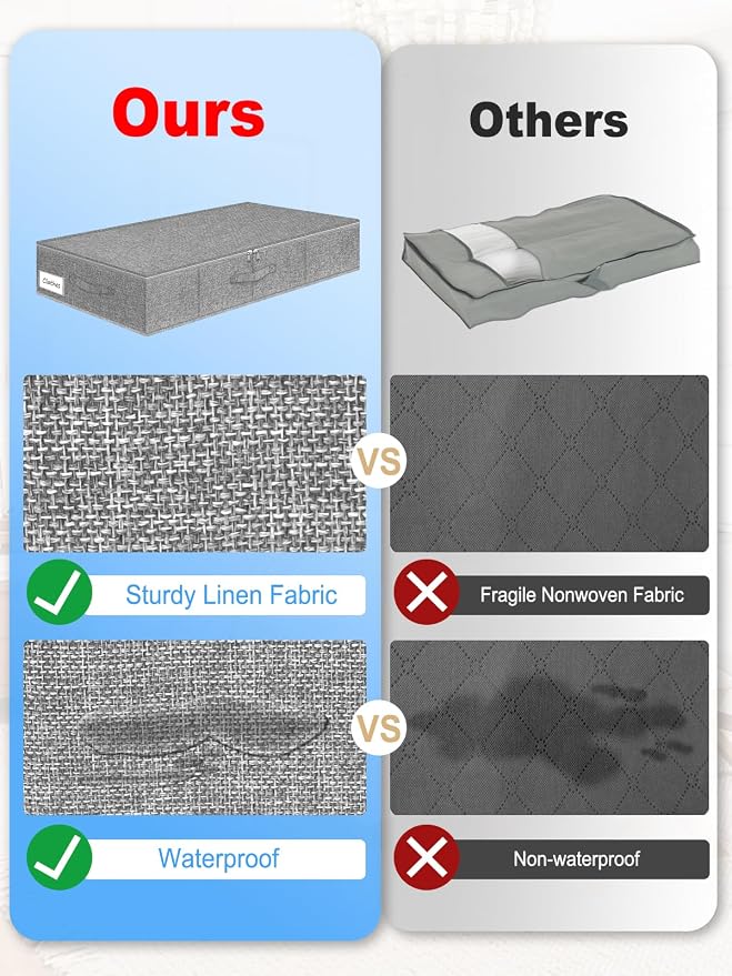6.7-Inch Tall Under Bed Storage Container, Underbed Storage Bin w/Rigid Sides & - Image 6