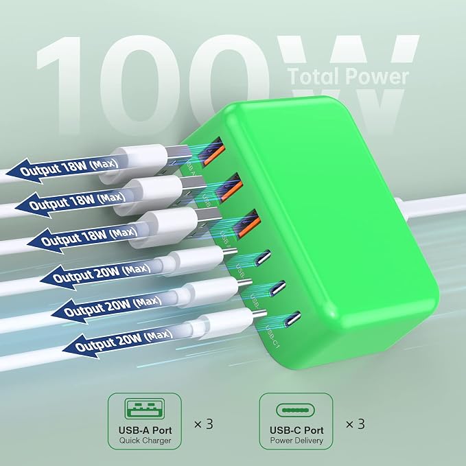 6 in 1 USB Charger, 50% Smaller Charging Station - Image 6
