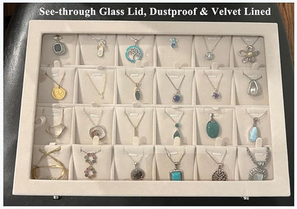 Jewelry Box Necklace Organizer Tray Necklace Display Case - Image 4