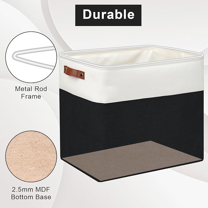 Large Fabric Storage Baskets | 50L Storage Bins, Decorative Linen Closet Baskets - Image 4
