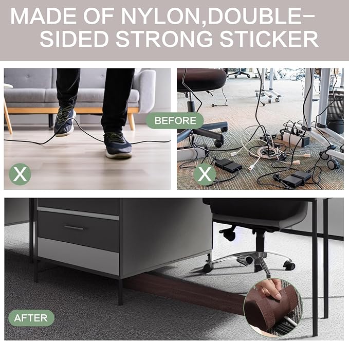 WILLBOND Carpet Cord Cover Cable Protector Floor Cover Cable Protector - Image 7