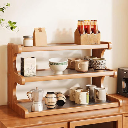 3 Tier Wooden Mug Rack Coffee Mug Holder, Tiered Wooden Display Riser Stand by Unknown