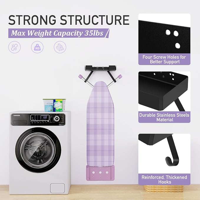 JUYSON Ironing Board Holder Wall Mount - Image 4