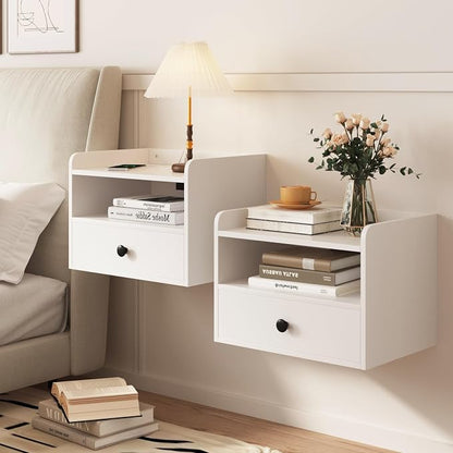 Floating Nightstand Set of 2 Modern Night Stands by HOME