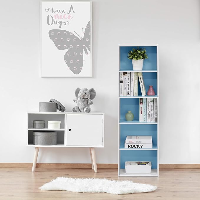 Furinno LUDER Book Shelf, 5-Cube Bookshelf, Bookcase - Image 2