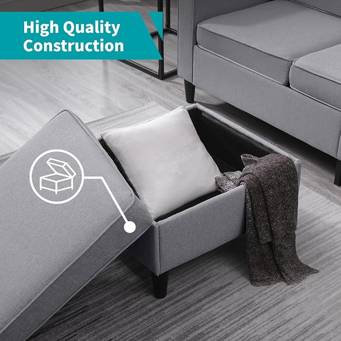 BALUS 78" W Sectional Couches for Living Room, Linen Fabric Sofa - Image 5