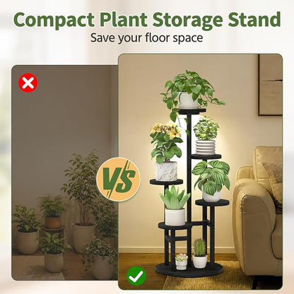 LASZOLA 5 Tiered Wood Plant Stand Indoor Corner - Image 9