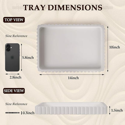 Concrete Decorative Tray for Coffee Table Decor, Rectangular Modern Decorative - Image 4