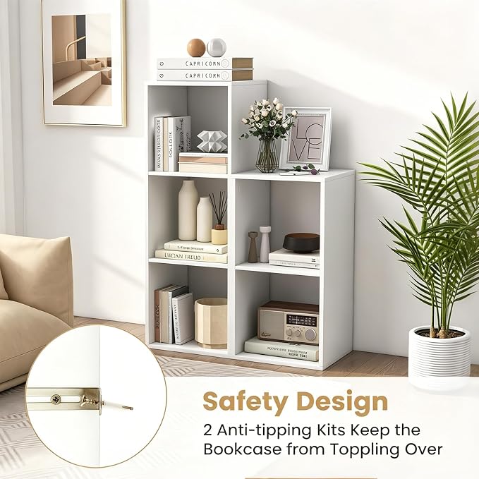 POWERSTONE 2 Cube Storage Organizer, 2 Tier Cubby Bookshelf Freestanding - Image 5