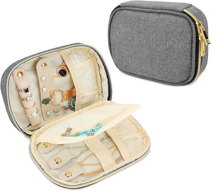 Teamoy Small Jewelry Travel Case, Portable Jewelry Organizer Bag by Teamoy