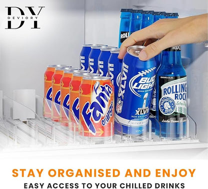 Soda Can Organizer with Automatic Can Pusher | Refrigerator Drink Organizer | - Image 6