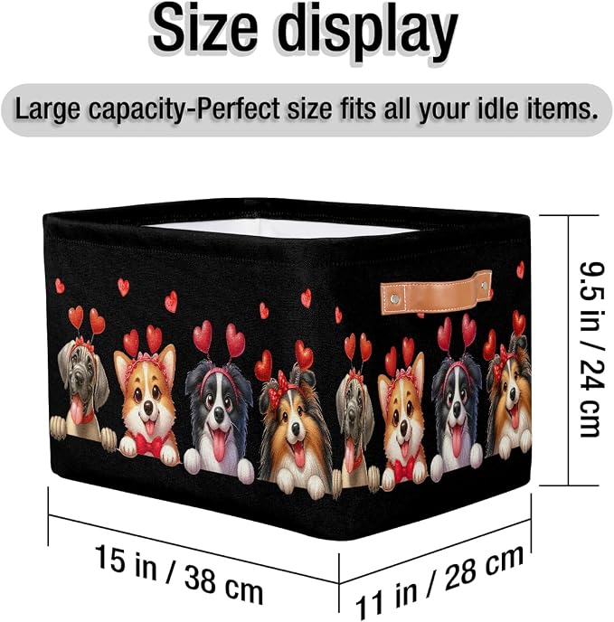 Pardick Basket Storage Bins Cute Animal Dog Rectangle Cube Basket Box Kids - Image 4