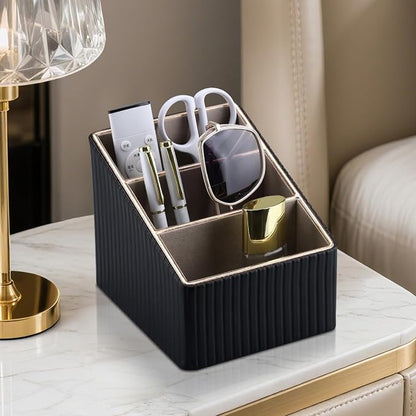 KINGFOM 3 Slot PU Leather Remote Controller Holder, Home Sundries Storage Box - Image 6