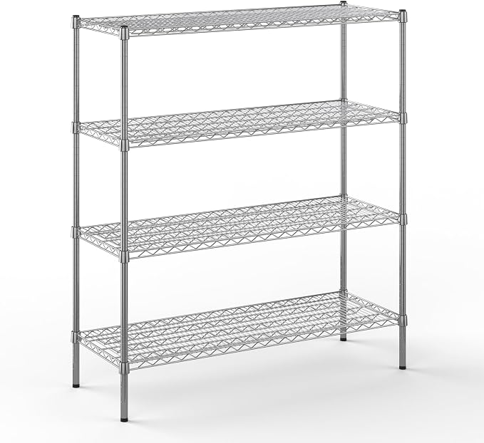 18" Deep x 48" Wide x 54" Height Wire Shelving Kit | 4-Tier | NSF Commercial by Regal+Altair
