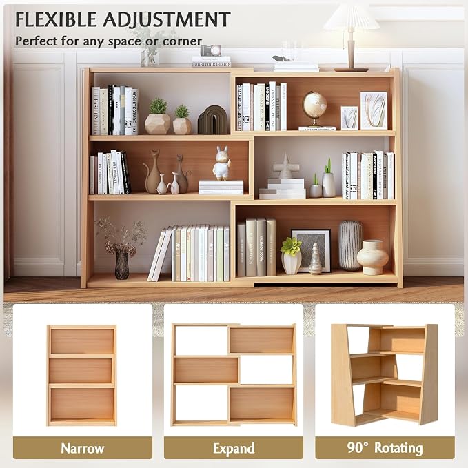 IOTXY Wooden Extendable Shelf Bookcase - Image 3