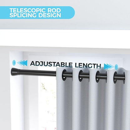 Spring Tension Rod Shower Curtain Rod 30 to 64 Inches 2PCS - Image 3