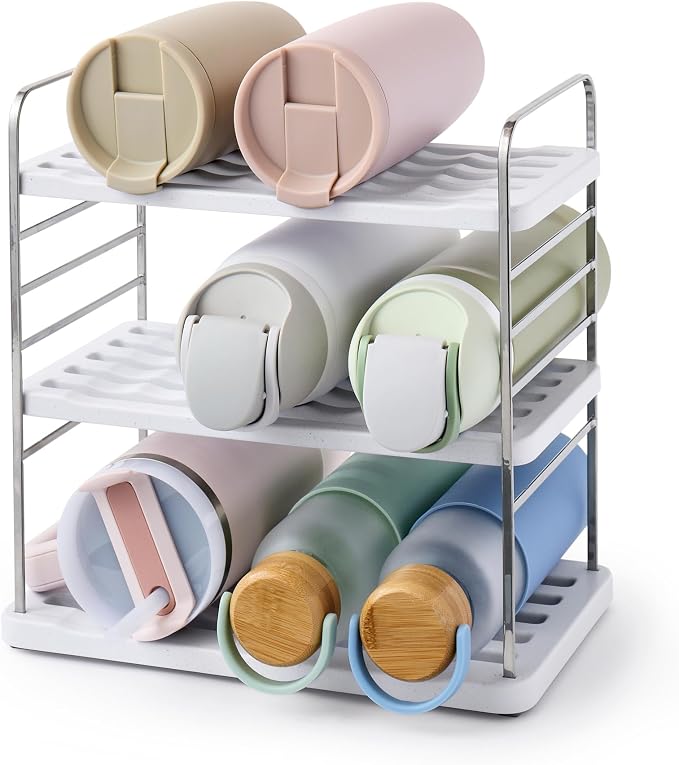 YouCopia UpSpace 9 Water Bottle Organizer, Adjustable Tumbler Cabinet Rack by YouCopia