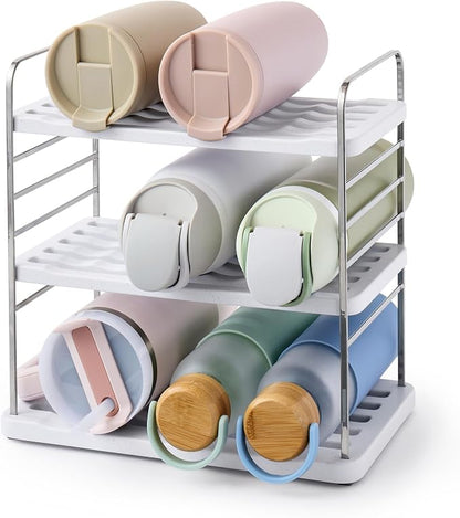 YouCopia UpSpace 9 Water Bottle Organizer, Adjustable Tumbler Cabinet Rack by YouCopia