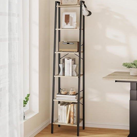 Hzuaneri Ladder Shelf, Freestanding Corner Storage Shelf | Bookcase by Hzuaneri
