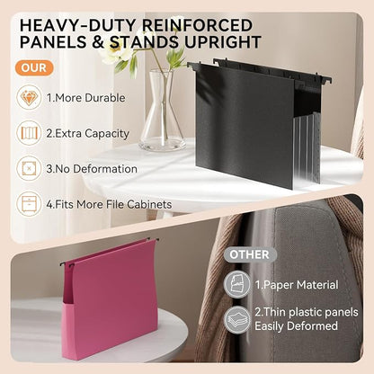 ABC life Plastic Expanding Hanging File Folders, Reinforced 3.15" Hanging - Image 4