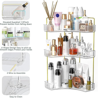 Webetop Corner Bathroom Counter Organizer 3 Tier Bathroom Countertop Organizers - Image 4