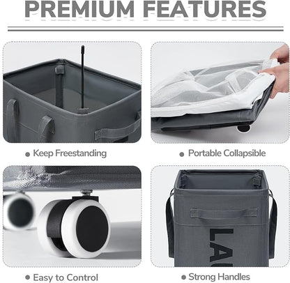 CHICVITA 75L Rolling Laundry Basket - Image 2