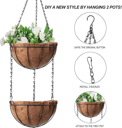 Wizdar Metal Hanging Planters Basket, 10 Inch, Round Wire Plant Holder - Image 5