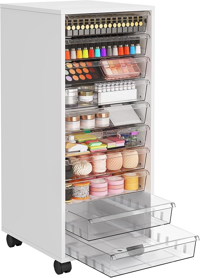 WOPITUES Storage Drawer Cart, Mobile Storage Cabinet, Makeup Storage by WOPITUESOfficial